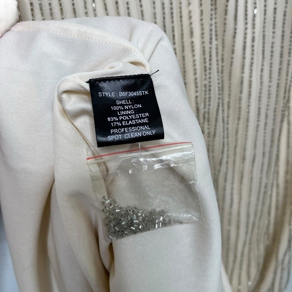 NWOT Parker Black Label Cream Beaded Elegant Floor Length Sheath Gown 6 (AS-IS) - Picture 11 of 11